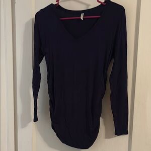 Mother Bee Maternity Navy Long Sleeve Top